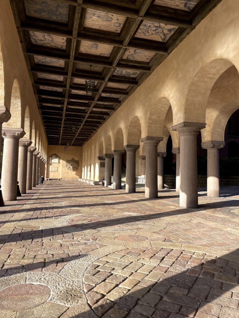 Stockholm City Hall arched path.