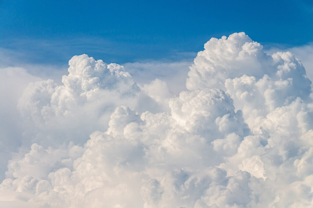 White clouds on a blue sky