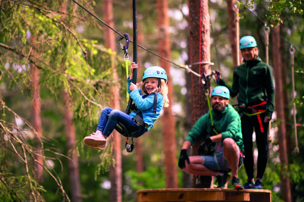 Child on zipline