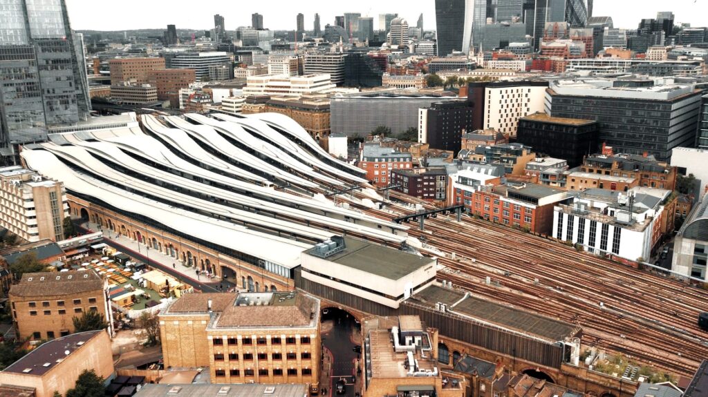 Aerial view of London Bridge Station.