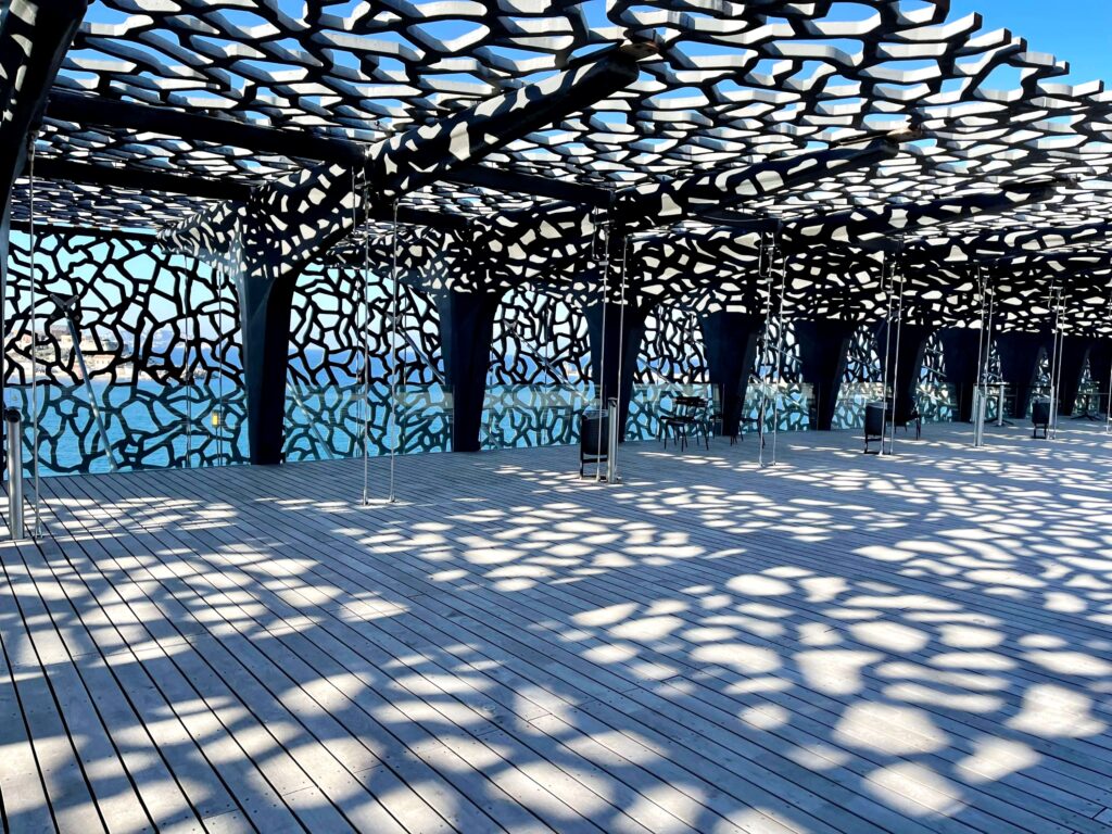 Intricate lattice exterior, Museum of Civilisations, Marseille.