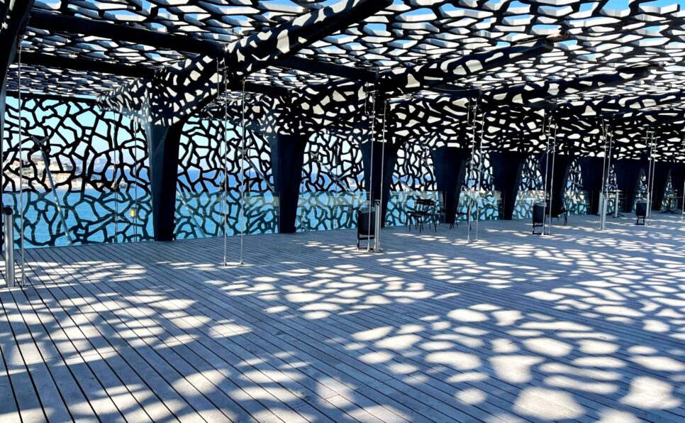 Intricate lattice exterior, Museum of Civilisations, Marseille.
