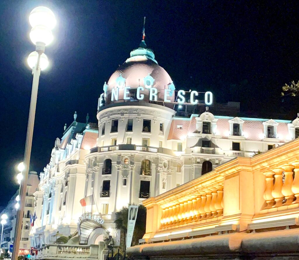 Le Negresco Hotel at night