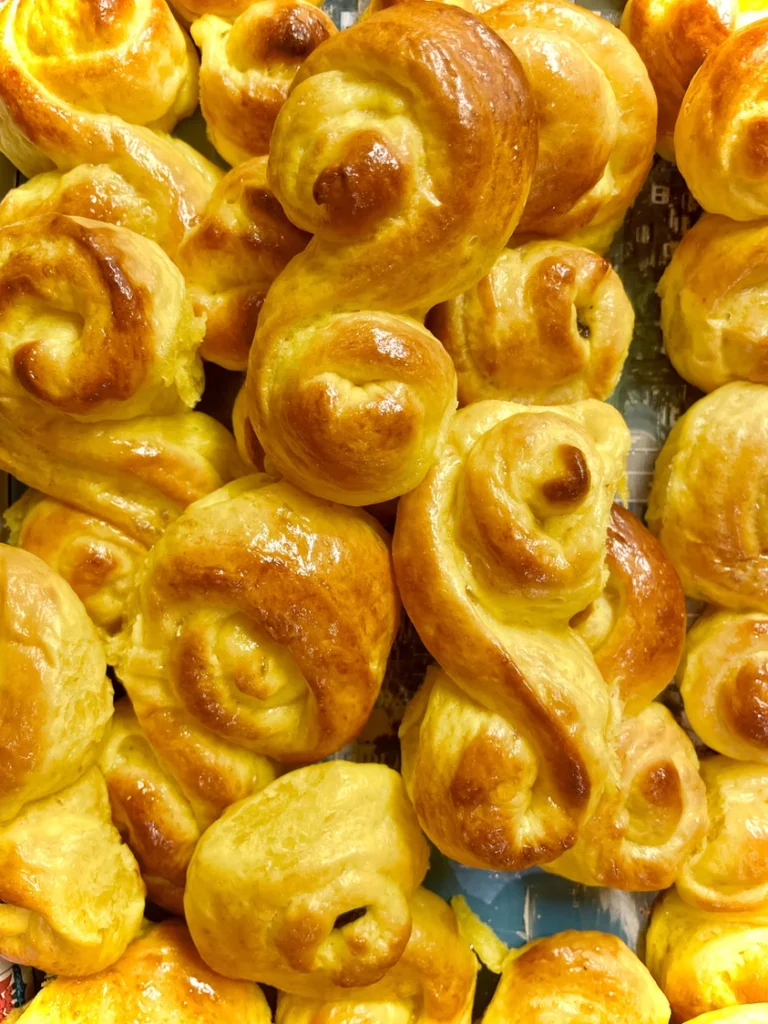 Saffron buns in different shapes