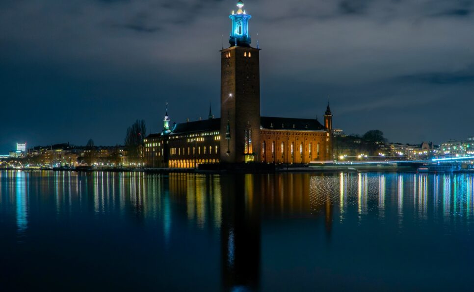 Stockholm City Hall at night