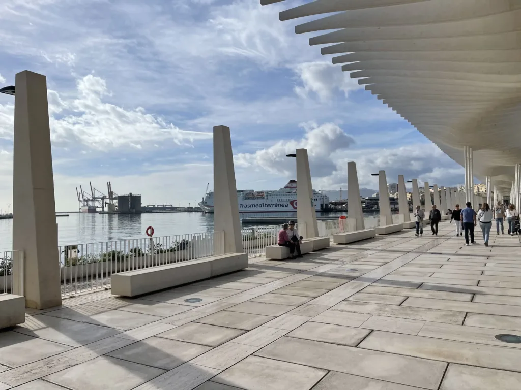 Boardwalk by a harbour