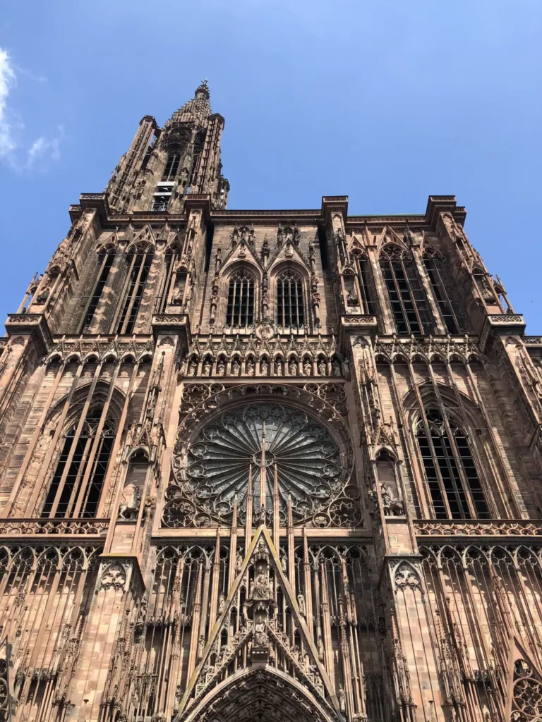 Gothic architecture with intricate details of Cathedral facade.