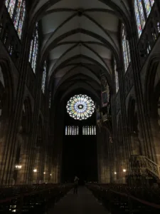High altitude interior of Gothic Cathedral