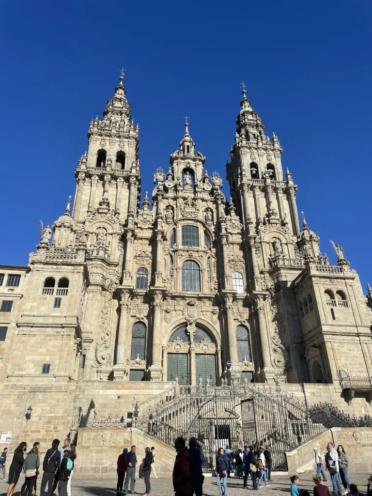 View of cathedral with two flanking towers.