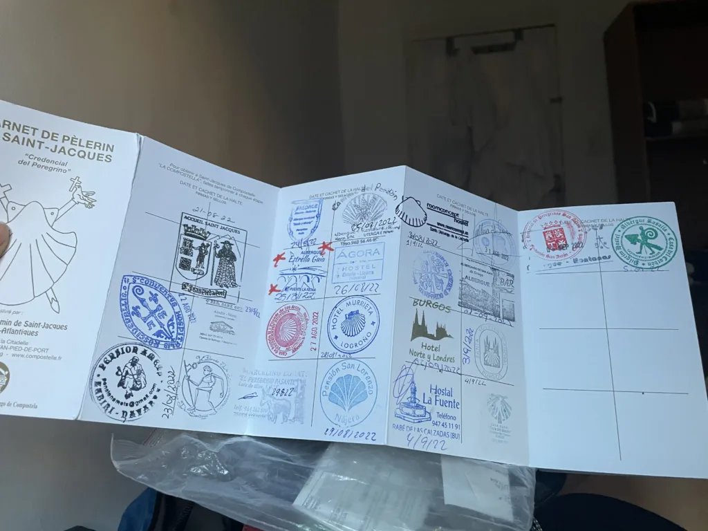 Paper with stamps.