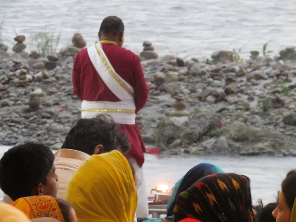 Prayer ceremony by a river