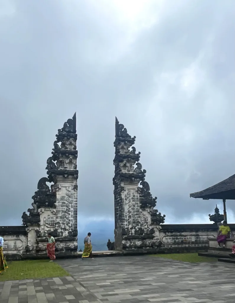 Temple entrance in grey stones
