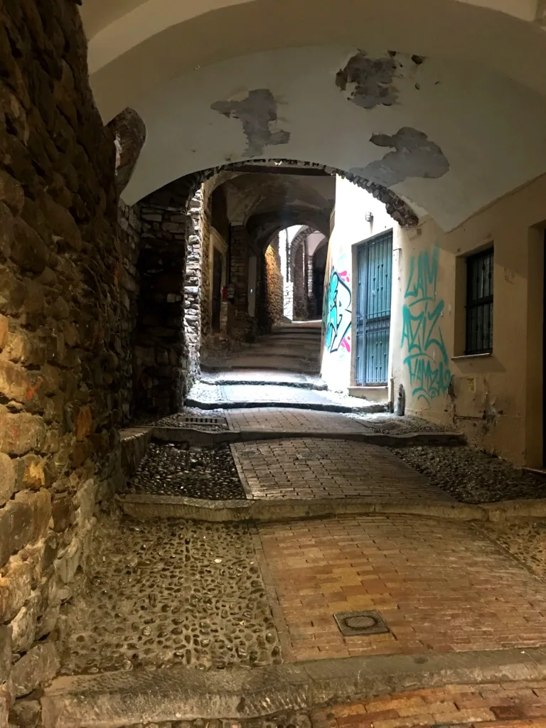Covered alleyway in an old town