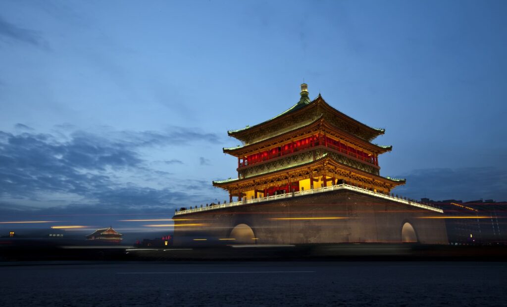 An ancient Chinese style bell tower