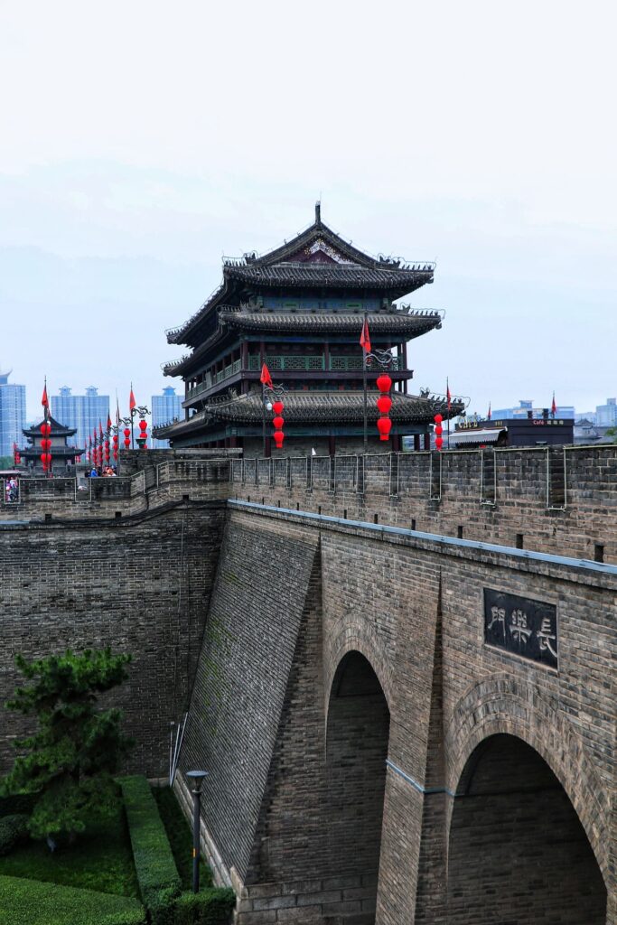 Section of a large wall encircling a city