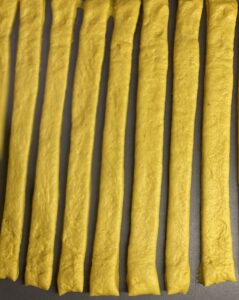 Yellow dough stripes