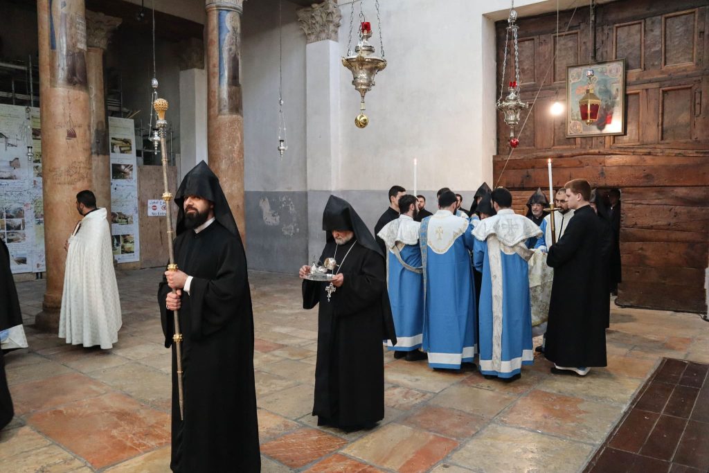 Procession of men in religious attire