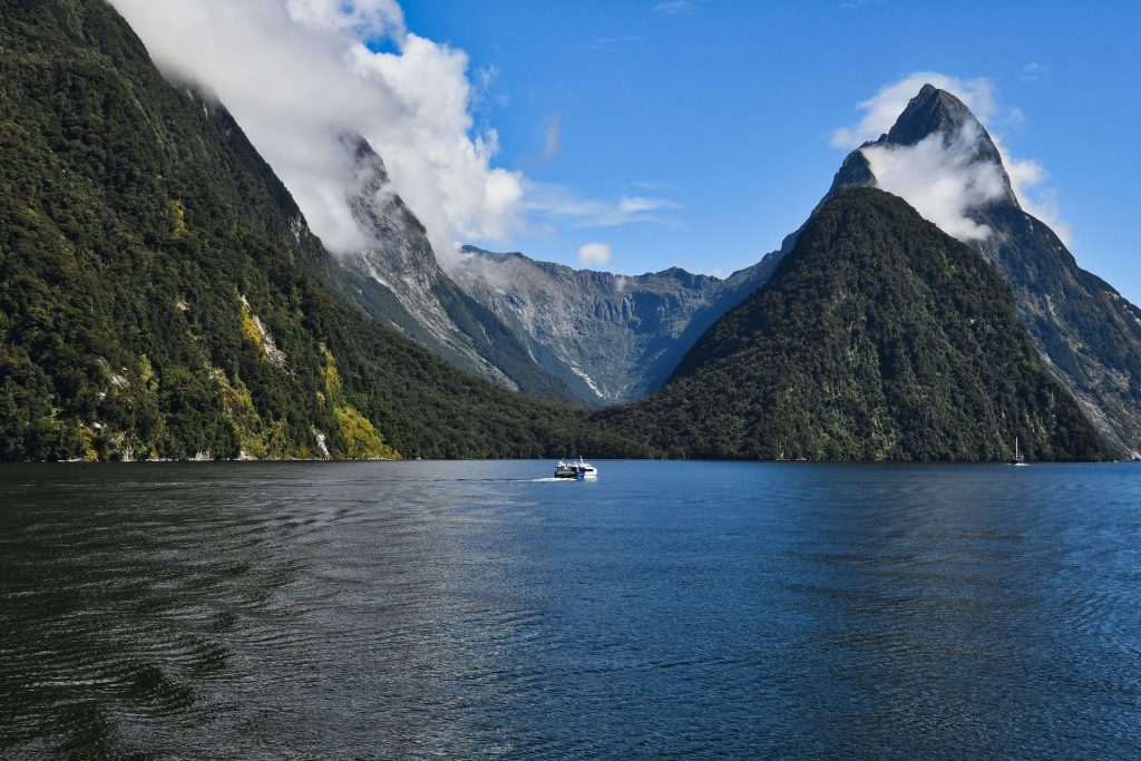 Mountain peak in fiord landscape