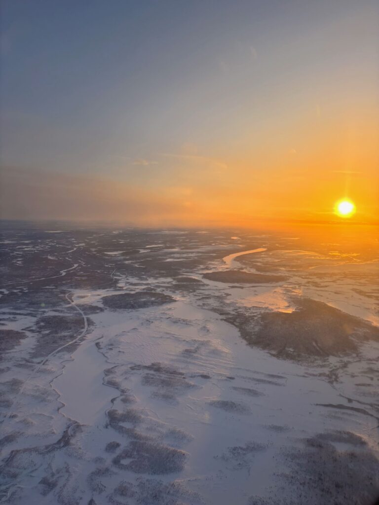 View of arctic landscape from an airplane