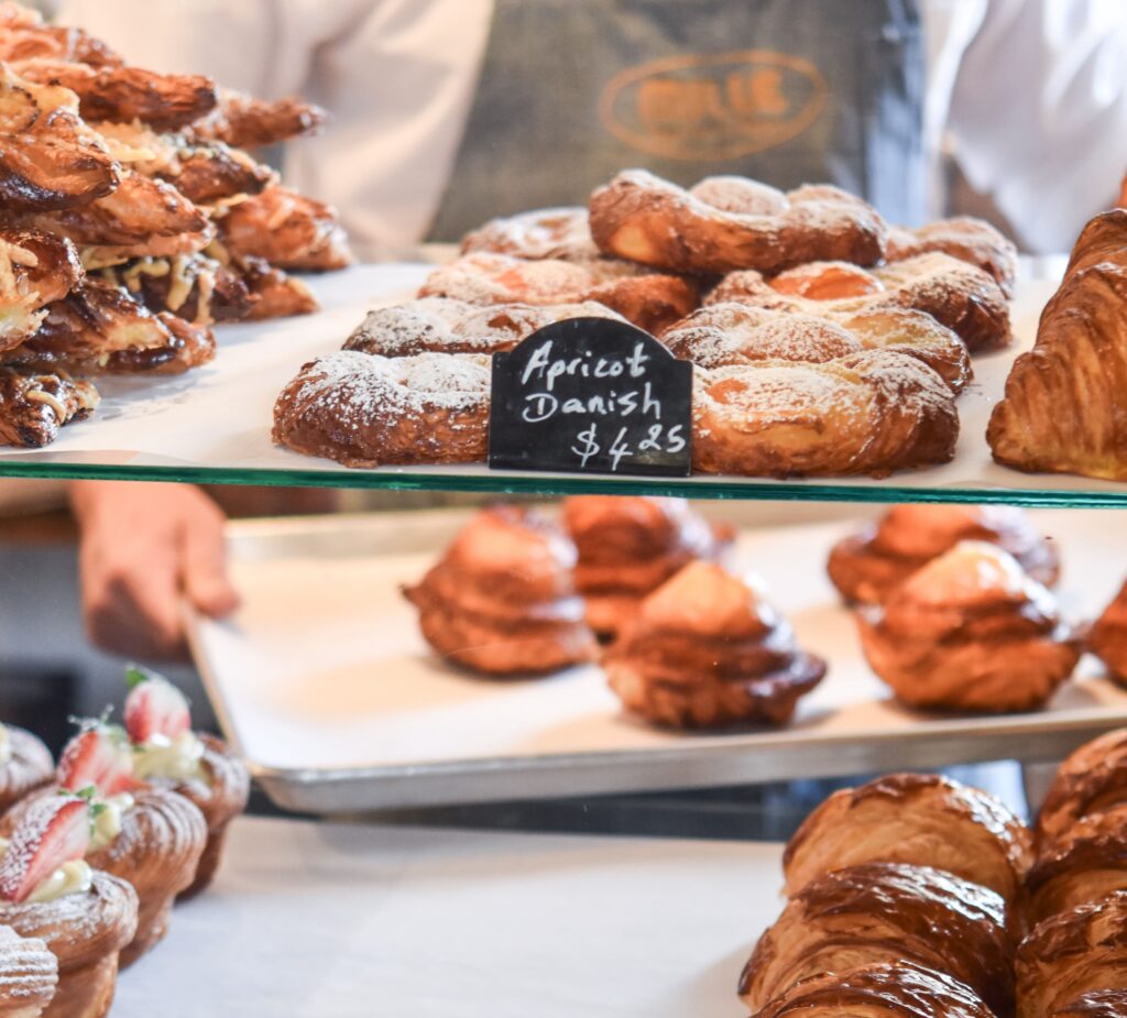 Display of baked goods and pastries
