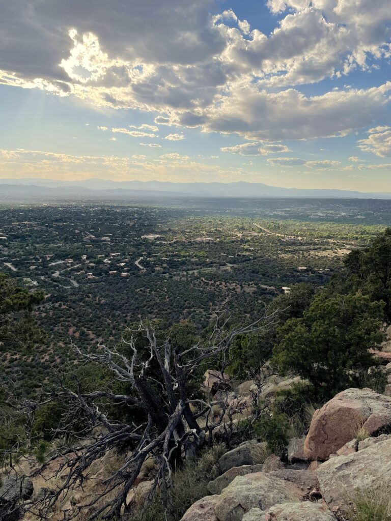 View of valley from a rocky vantage point