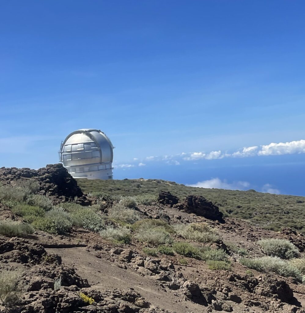 Observatory in rocky landscape