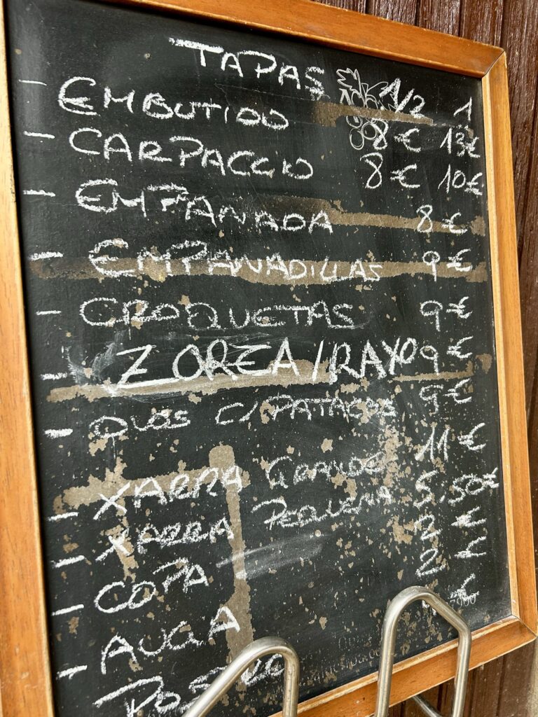 Blackboard menu