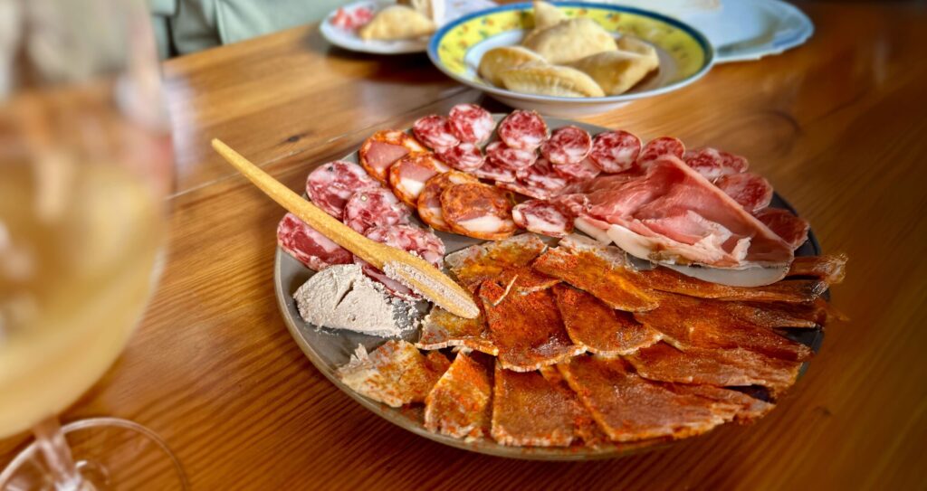 Plate with cured meats