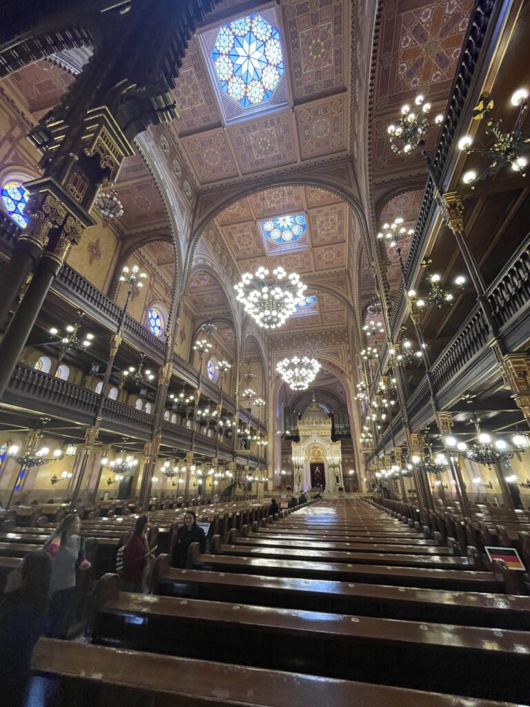The inside of a large synagogue